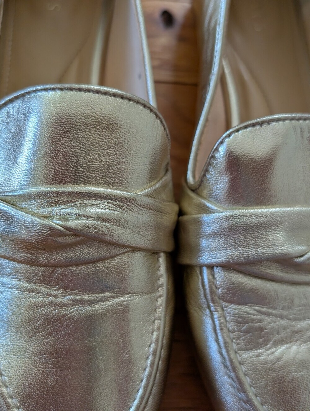 Talbots Metallic Gold Loafers - Picture 4 of 7